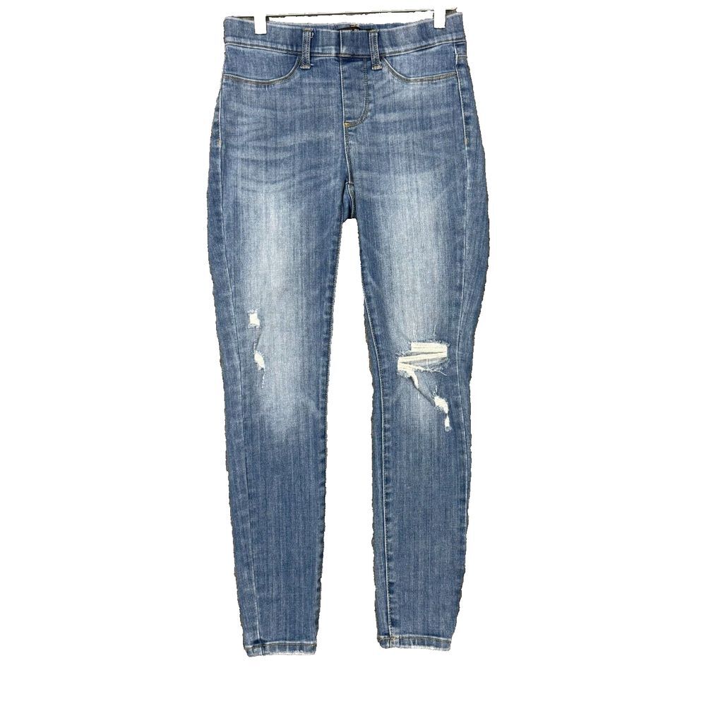 Judyโ Blue Jeans Womens 3 26 Blue Skinny Fit Distressed Pull On Jegging JB88255